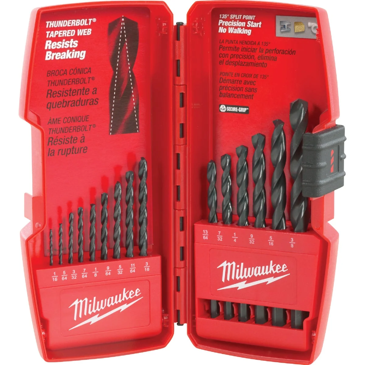 Stylish Milwaukee THUNDERBOLT 15-Piece Black Oxide Drill Bit Set 1 16 In. thru 3 8 In. Refined