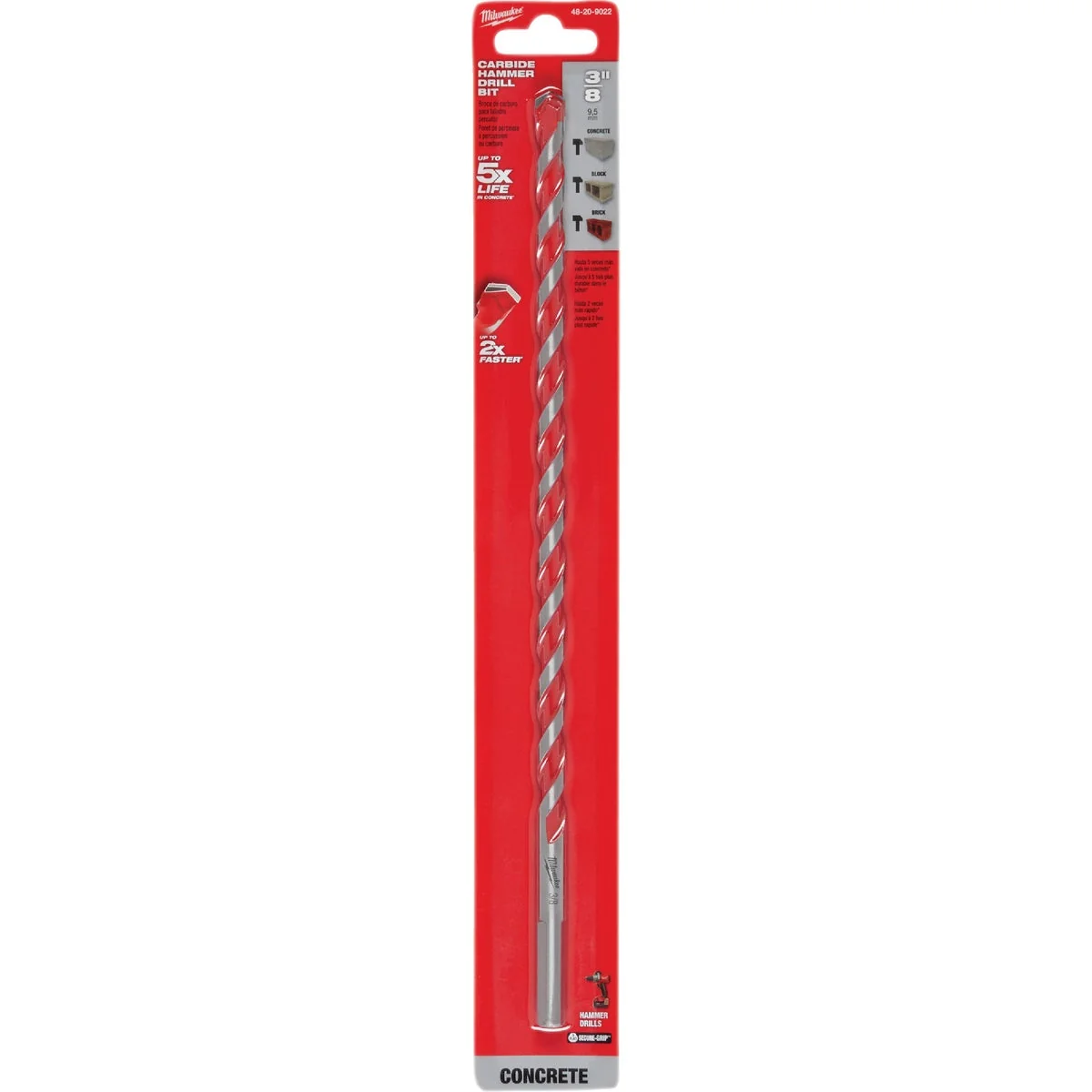 Casual Milwaukee 3 8 In. x 12 In. Carbide Masonry Drill Bit Versatile
