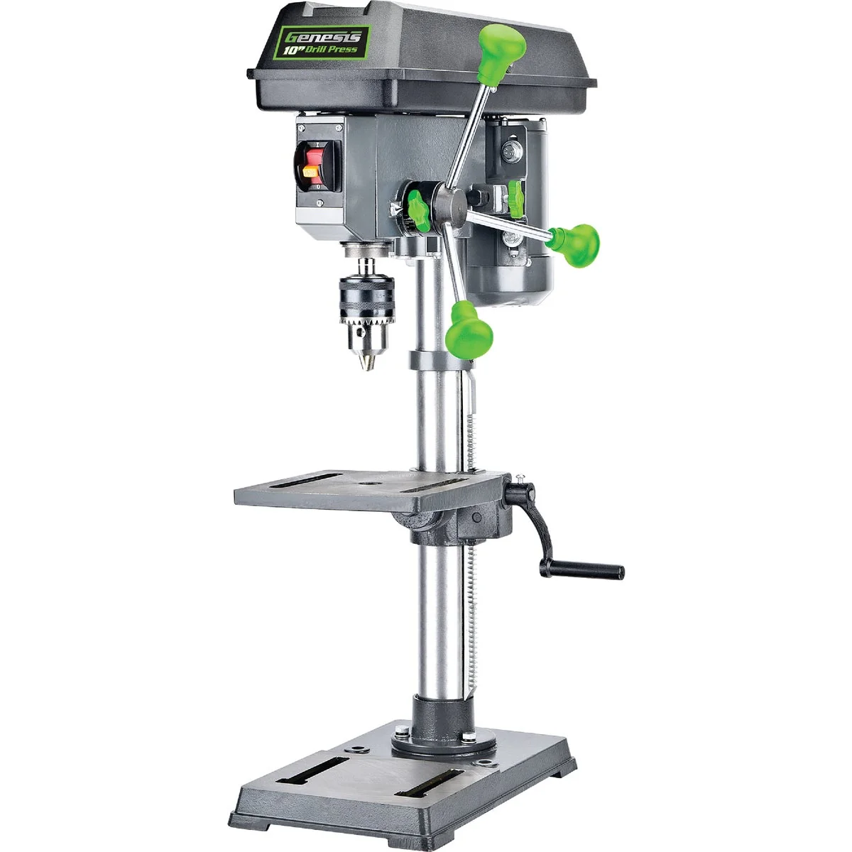 Enhanced Genesis 10 In. 5-Speed Bench Top Drill Press with Work Light Elegant