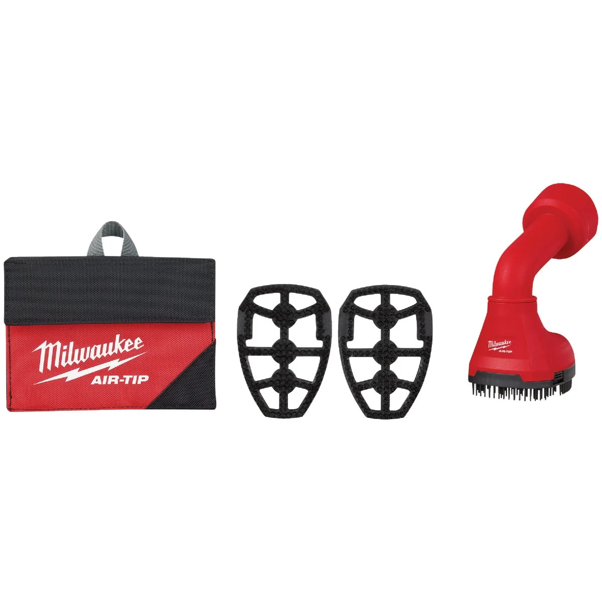 Quality Milwaukee AIR-TIP 1-1 4 In. - 2-1 2 In. Red Plastic Swiveling Palm Vacuum Brush Kit 5-Piece Next-Generation