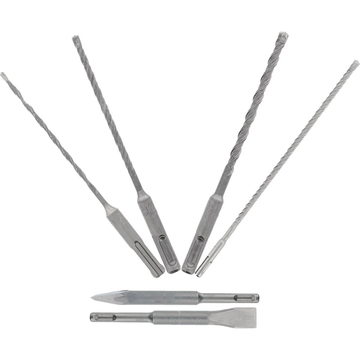 Official Diablo Rebar Demon SDS-Plus 4-Cutter Carbide Head Masonry Drill Bit Set 6-Piece Natural