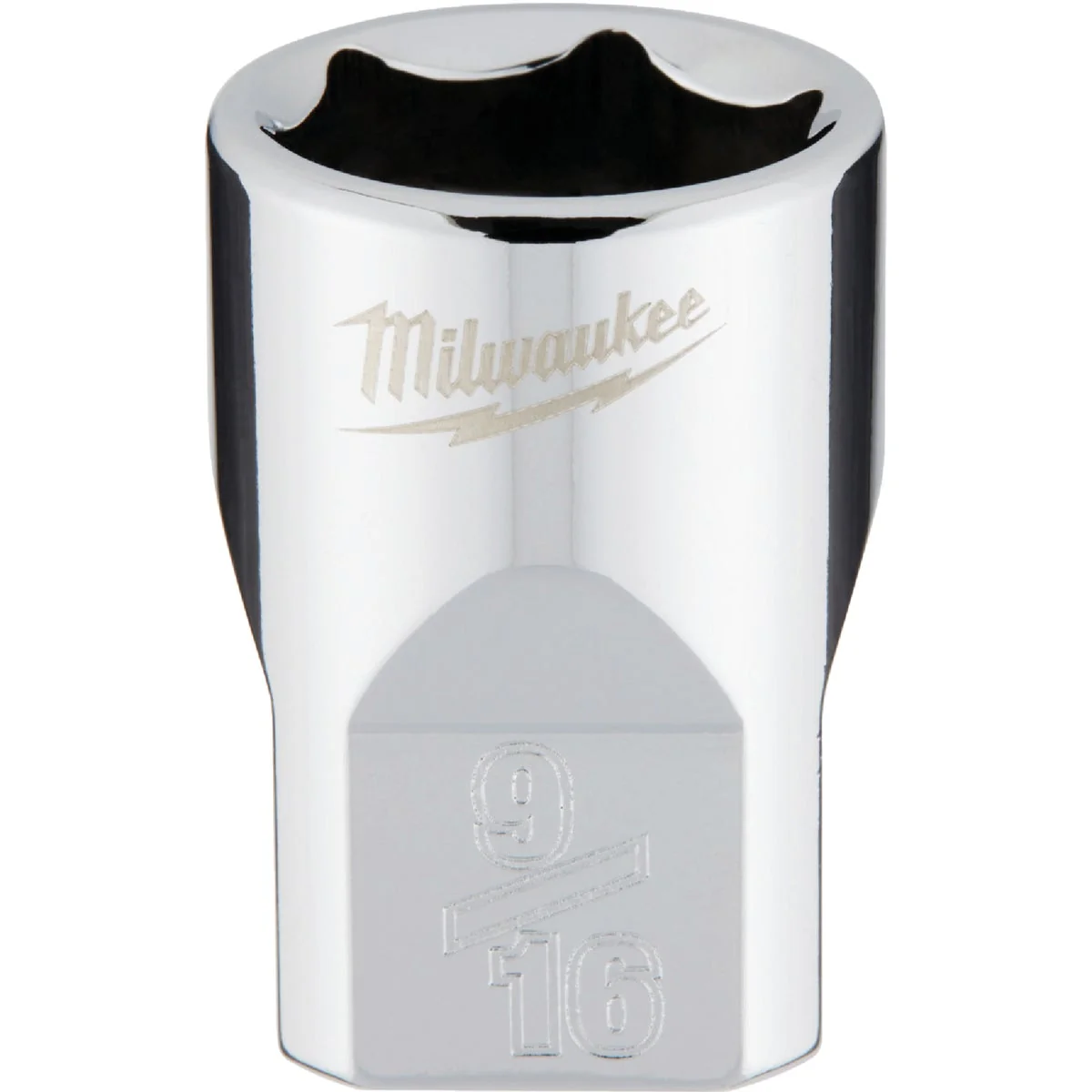 Premium Milwaukee 3 8 In. Drive 9 16 In. 6-Point Shallow Standard Socket with FOUR FLAT Sides Versatile