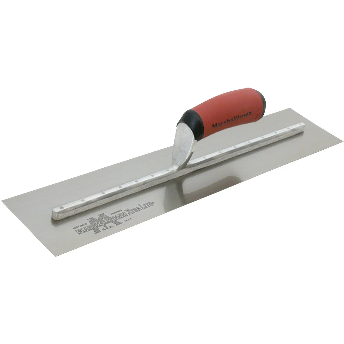Exclusive Marshalltown 4 In. x 20 In. High Carbon Steel Finishing Trowel with Curved DuraSoft Handle Elite