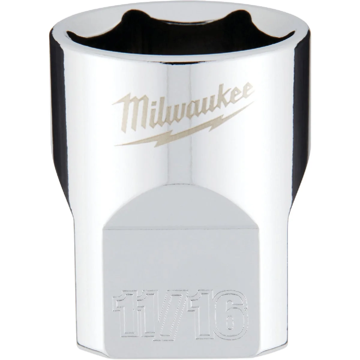 Organic Milwaukee 3 8 In. Drive 11 16 In. 6-Point Shallow Standard Socket with FOUR FLAT Sides Genuine