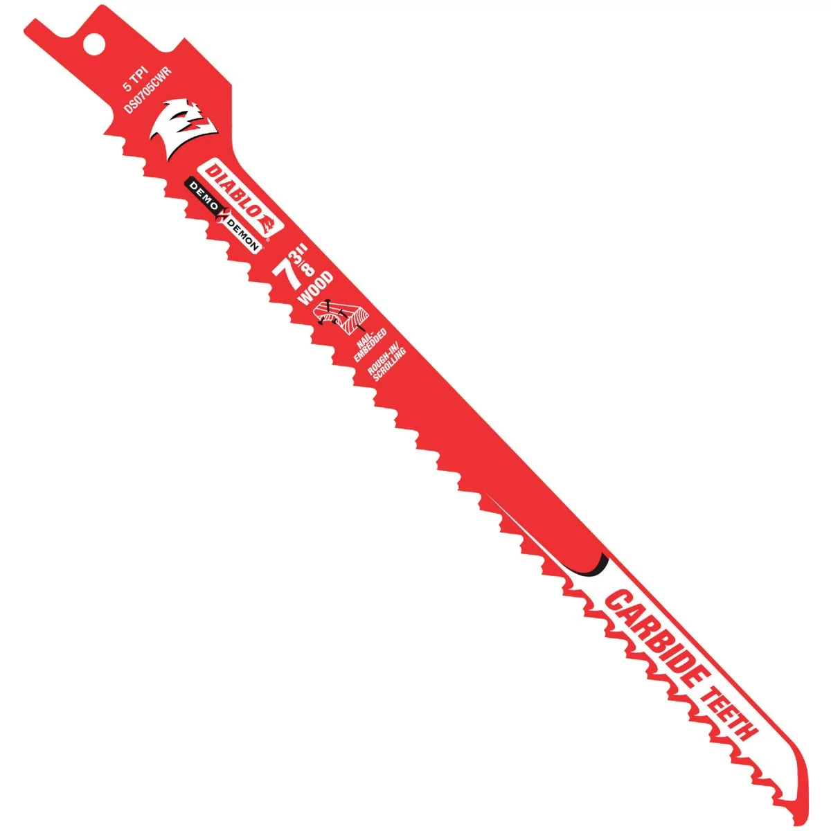 Versatile Diablo Demo Demon 7-3 8 In. 5 TPI Carbide Scrolling Radius Reciprocating Saw Blade 3-Pack Comfortable