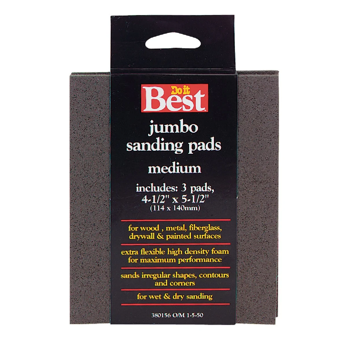 Efficient Do it Flex 4-1 2 In. x 5-1 2 In. x 1 In. 120 Grit Medium Sanding Sponge 3-Pack Selected