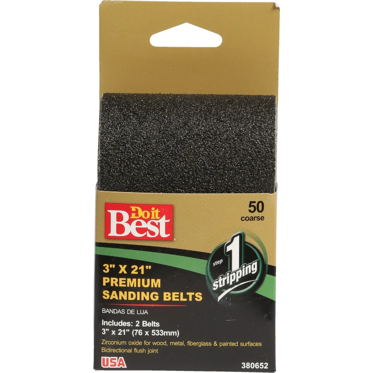 Healthy Do it 3 In. x 21 In. 80 Grit Heavy-Duty Premuim Sanding Belt 2-Pack Sophisticated