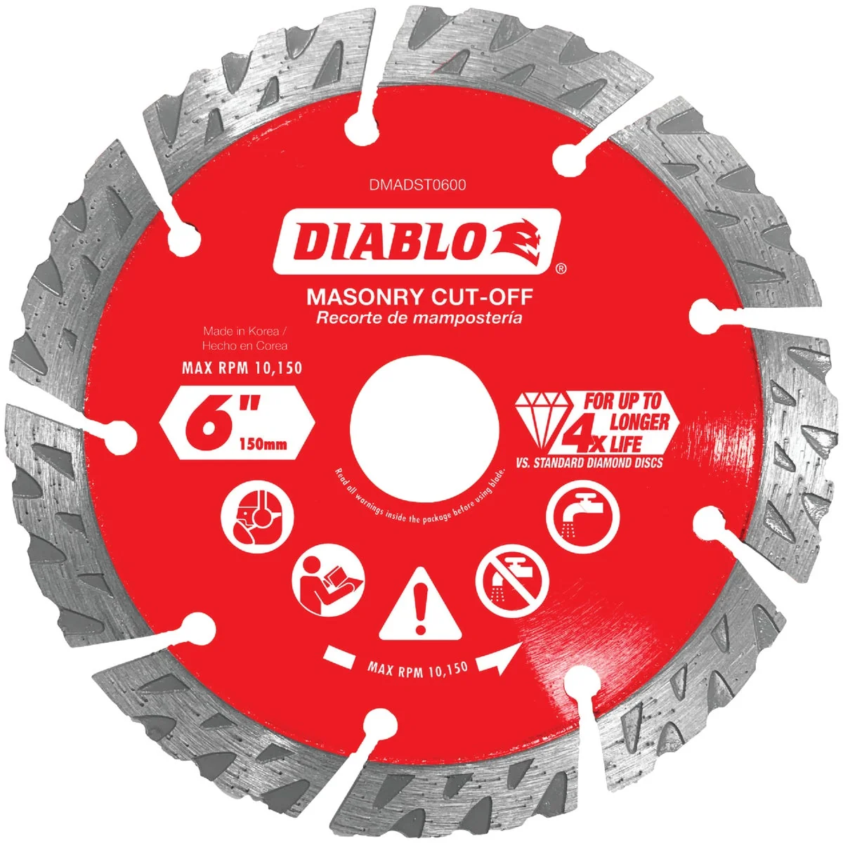 High-Quality Diablo 6 In. Segmented Turbo Rim Dry Wet Diamond Blade Versatile