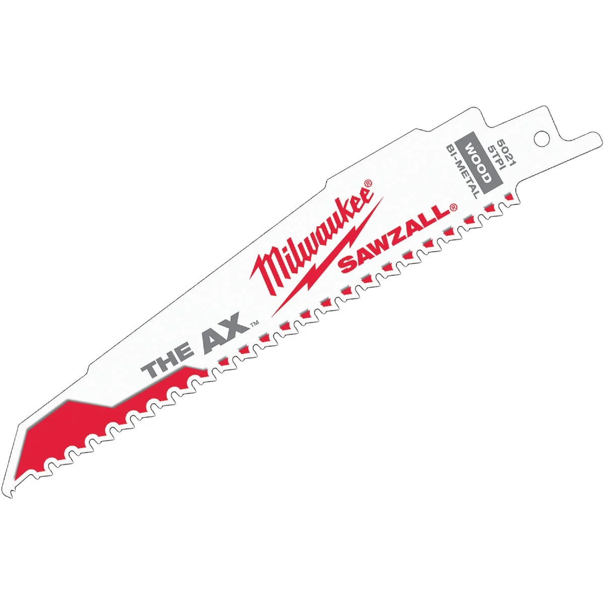 Genuine Milwaukee Sawzall THE AX 6 In. 5 TPI Wood w Nails Demolition Reciprocating Saw Blade 5-Pack Authentic