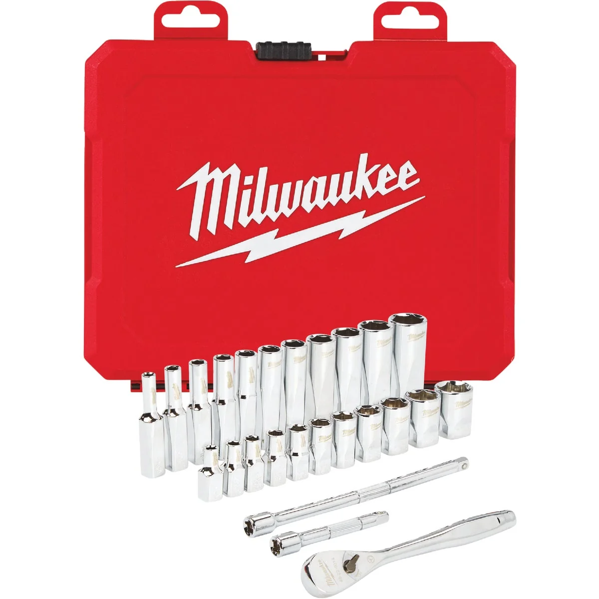 Elegant Milwaukee Standard 1 4 In. Drive 6-Point Ratchet Socket Set 26-Piece Soft