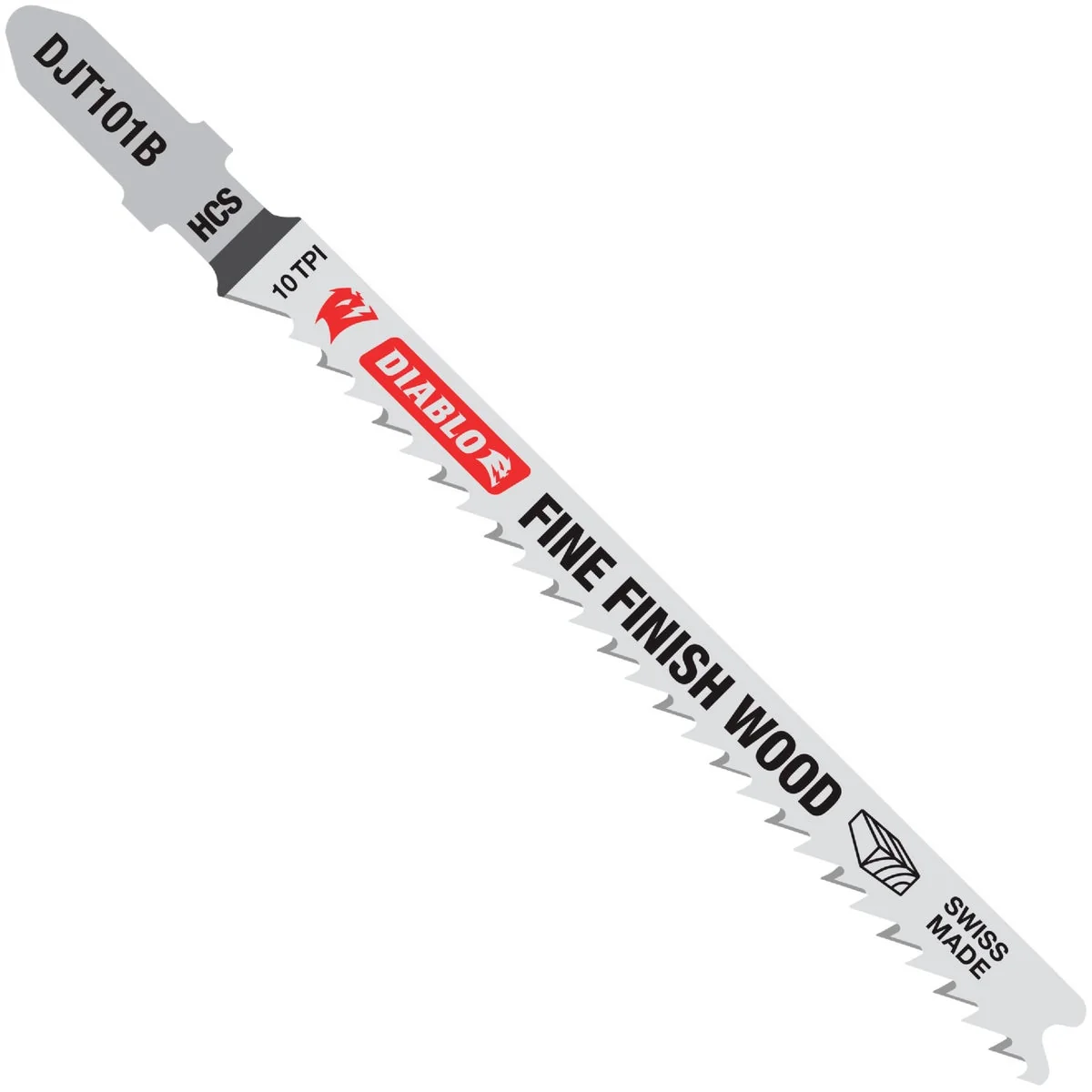 Lightweight Diablo T-Shank 4 In. x 10 TPI High Carbon Steel Jig Saw Blade for Fine Finish Cuts in Wood 5-Pack Refined
