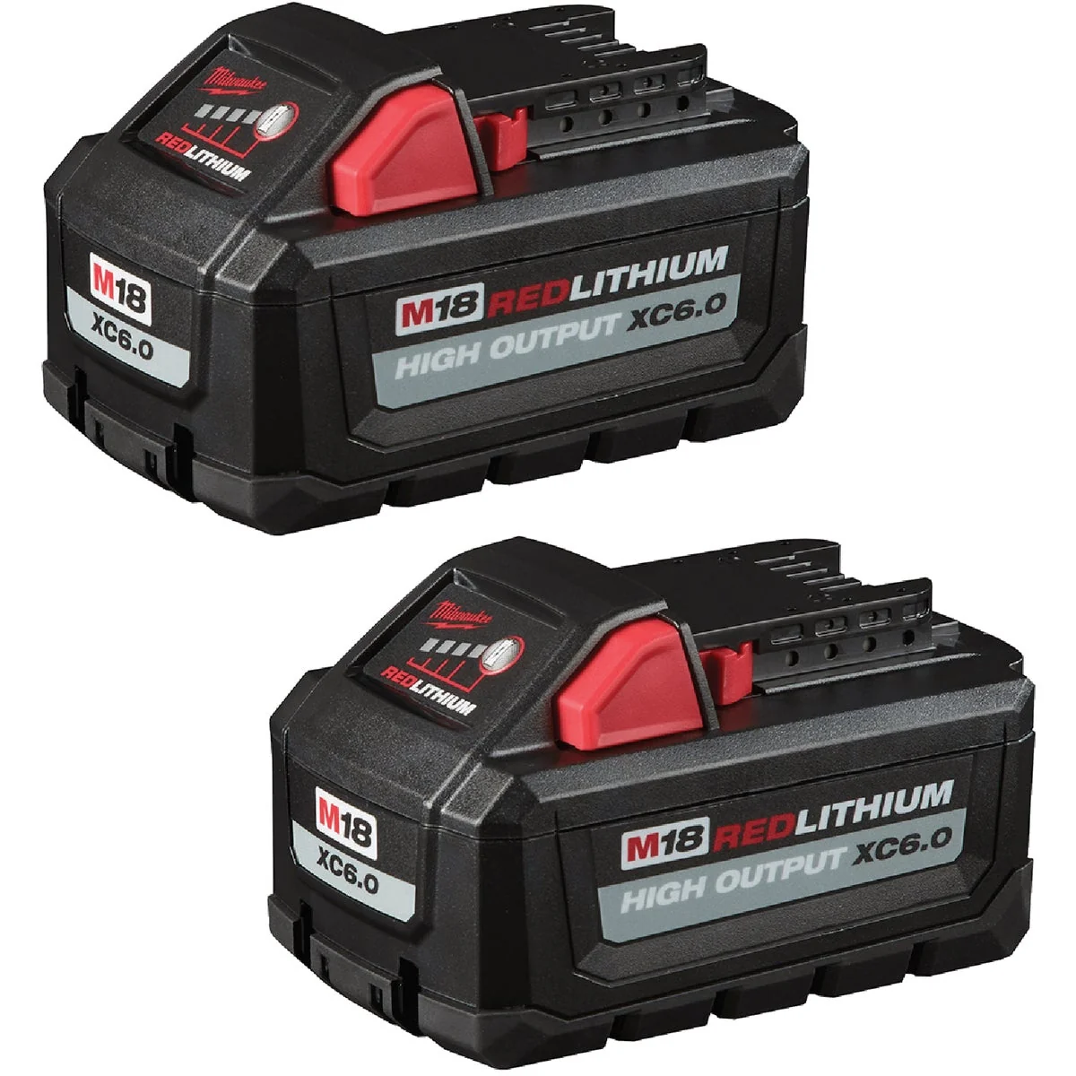Next-Generation Milwaukee M18 RedLithium High Output XC 6.0Ah Battery Pack 2-Count Enhanced