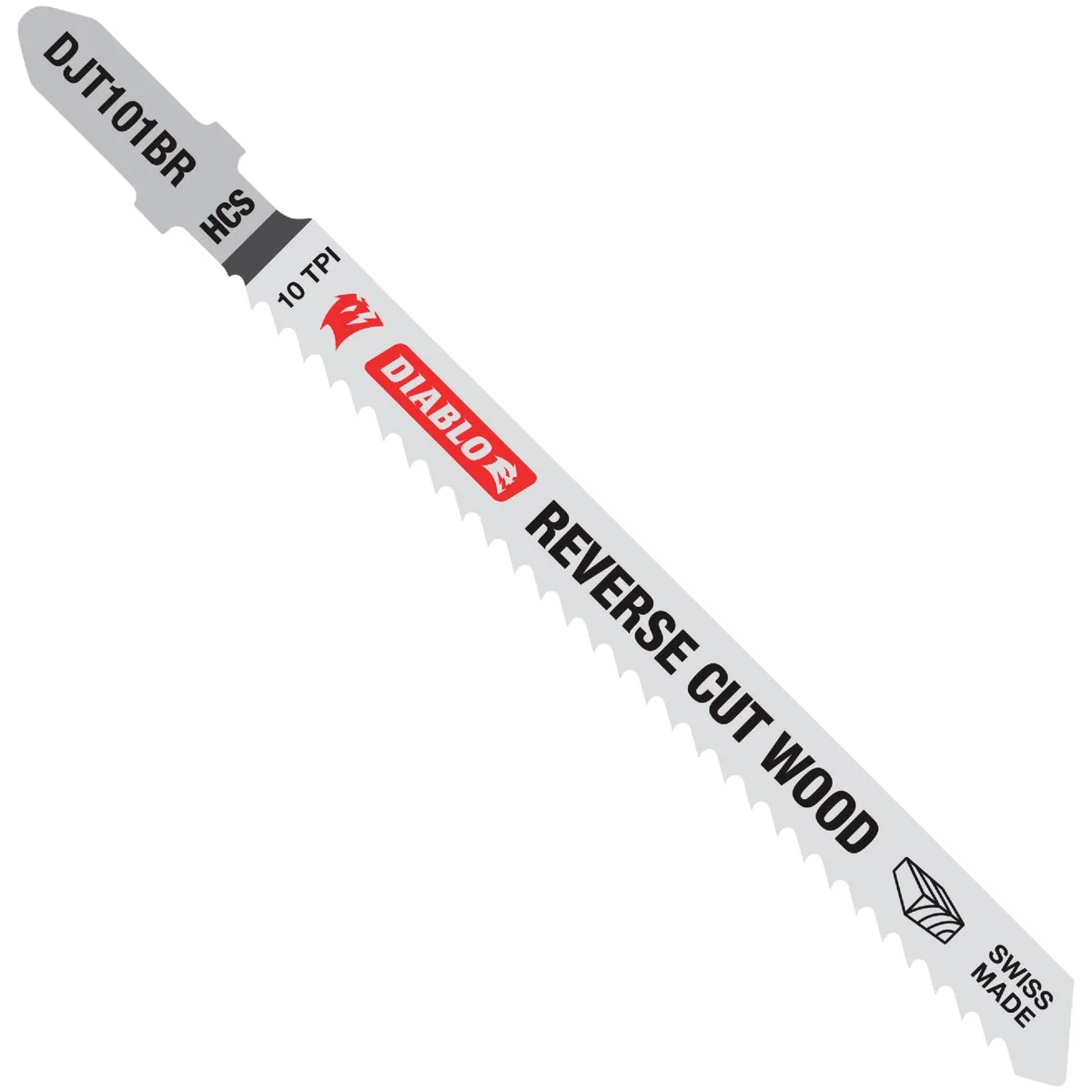 Advanced Diablo T-Shank 4 In. x 10 TPI High Carbon Steel Jig Saw Blade for Reverse Cuts in Wood 5-Pack Effective