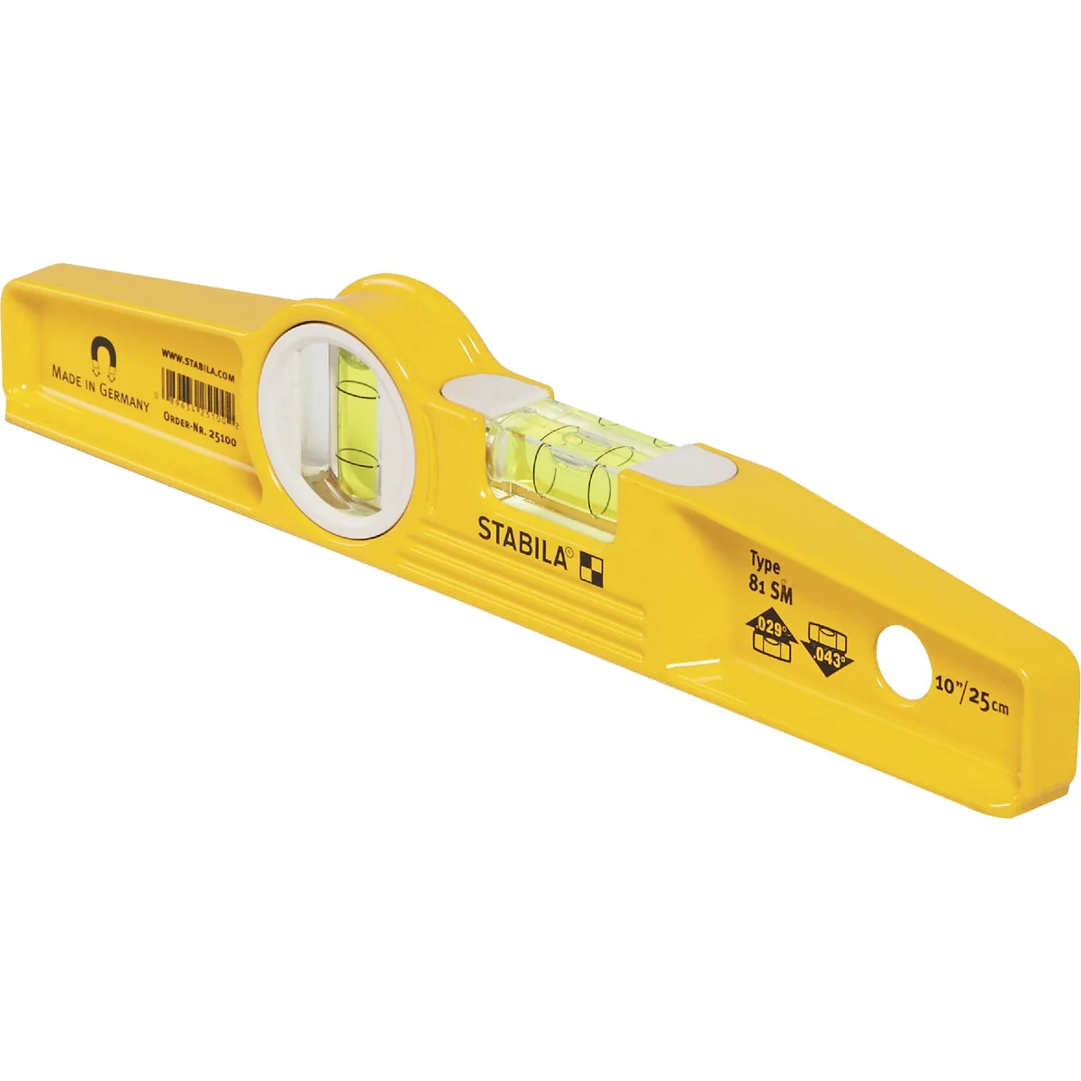 Fine Crafted Stabila 10 In. Aluminum Rare Earth Magnetic Torpedo Level Effective