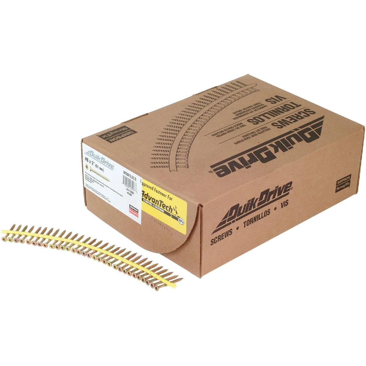 Fine Quick Drive Strong-Drive 9 x 2-1 2 In. T-25 WSV Subfloor Collated Wood Screw Yellow Zinc Finish 1500-Ct. Optimized