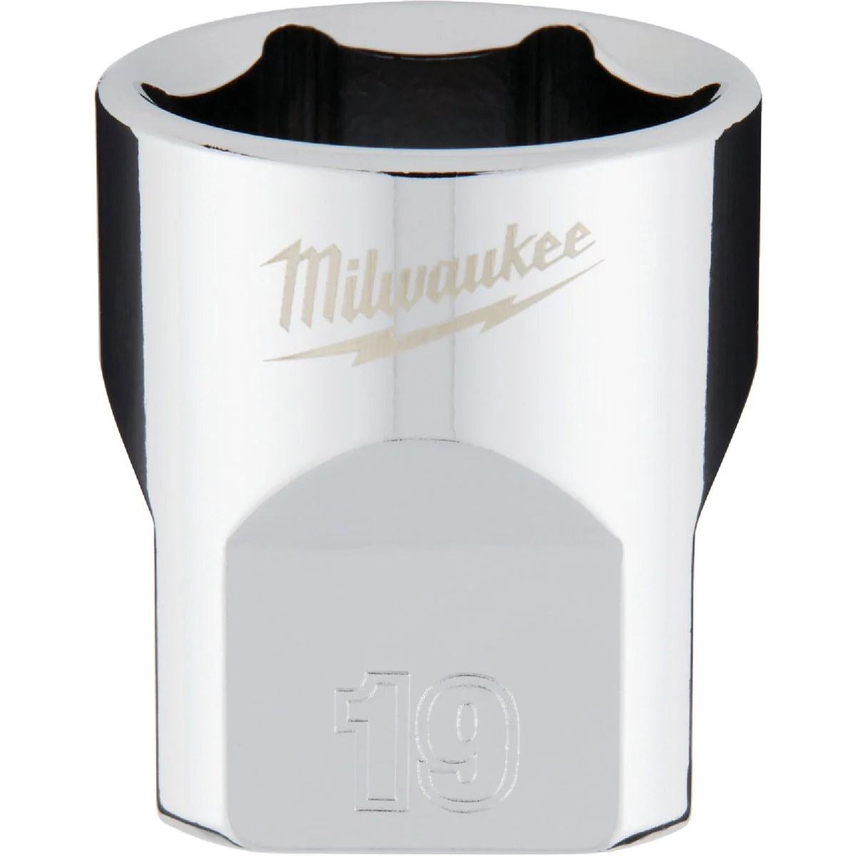 Dependable Milwaukee 3 8 In. Drive 19 mm 6-Point Shallow Metric Socket with FOUR FLAT Sides Casual