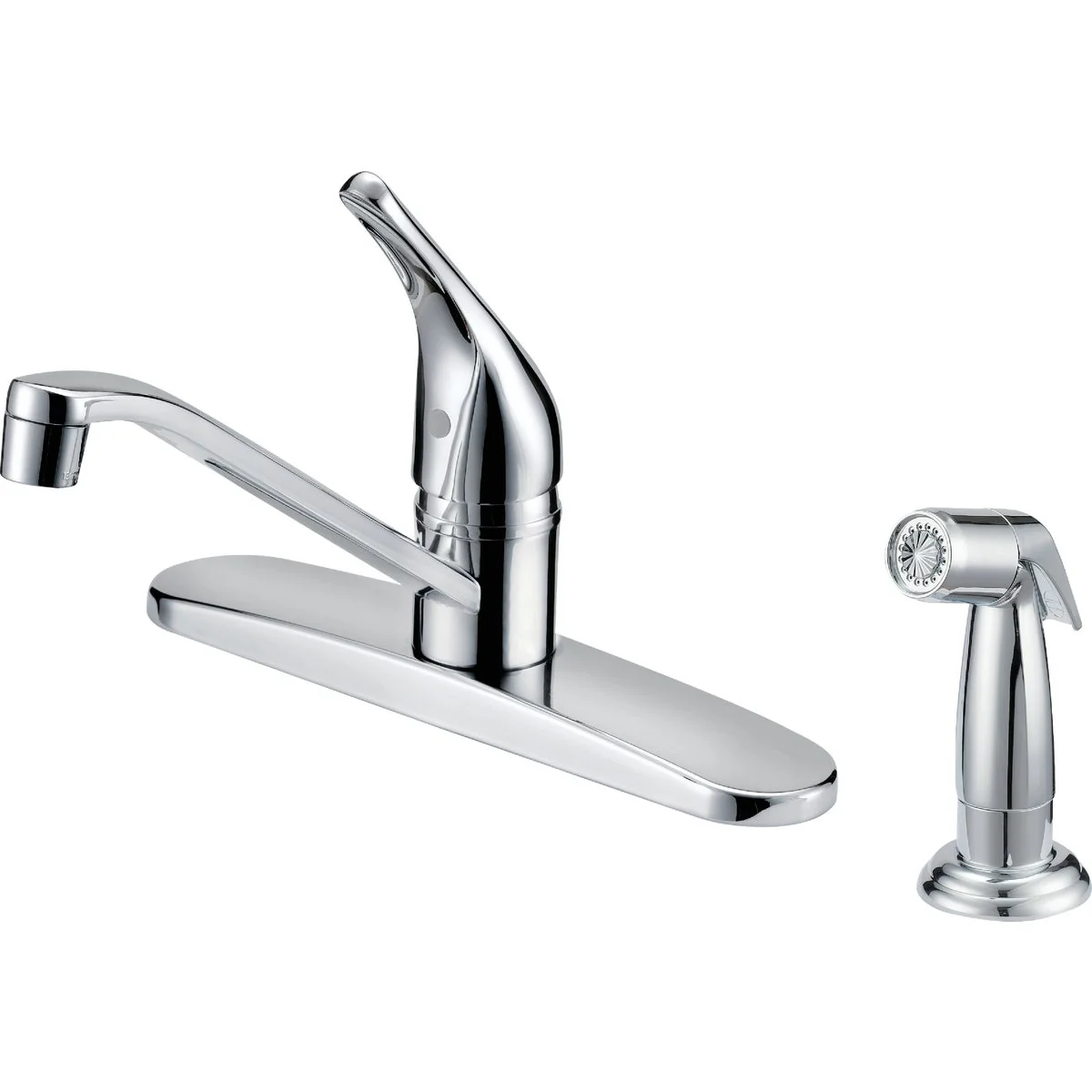 Artisan Home Impressions Single Handle Lever Kitchen Faucet with Side Spray Chrome Lightweight