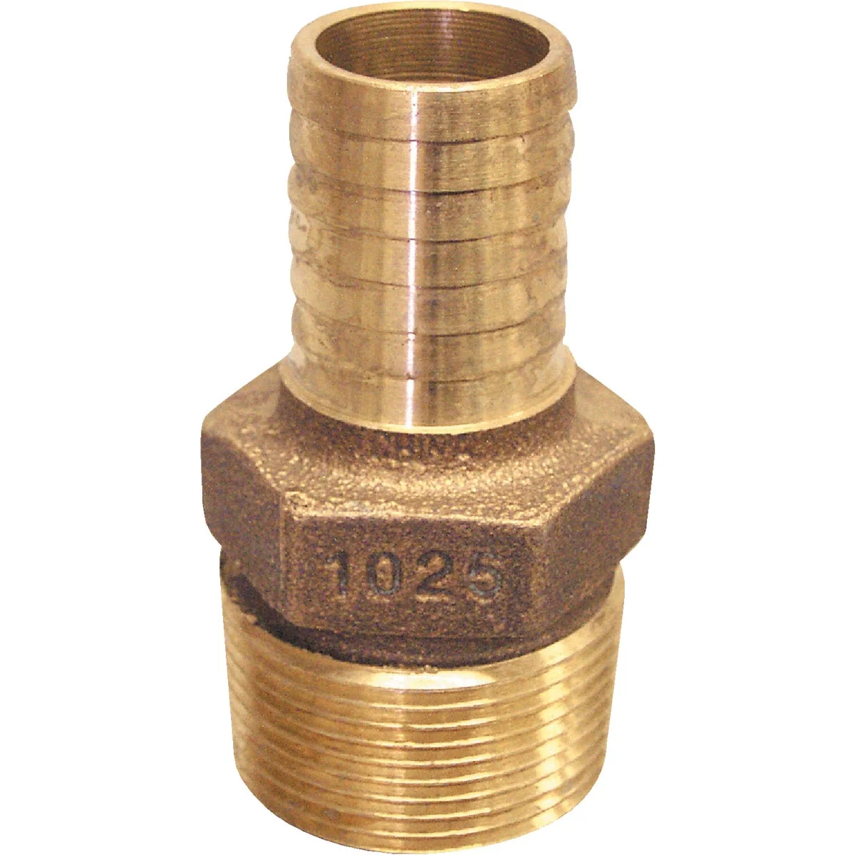 Official Merrill 1 In. MIP x 1-1 4 In. Insert Red Brass Hose Barb Reducing Adapter Quality