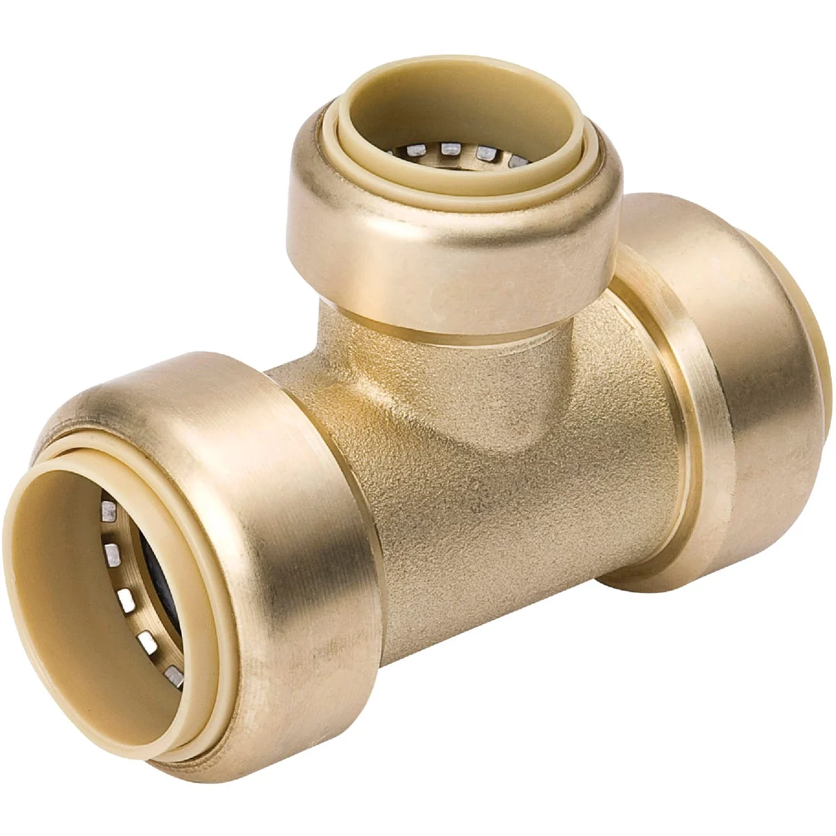 Clean ProLine 3 4 In. x 3 4 In. x 1 2 In. Push Fit Brass Tee Safe
