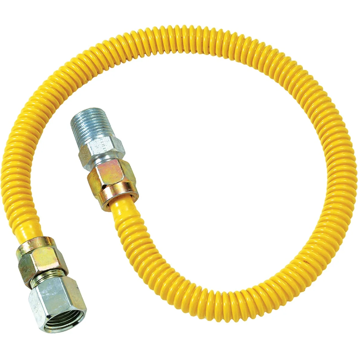 Flexible Dormont 1 2 In. OD x 18 In. Coated Stainless Steel Gas Connector 1 2 In. FIP x 1 2 In. MIP Tapped 3 8 In. FIP Long-Lasting