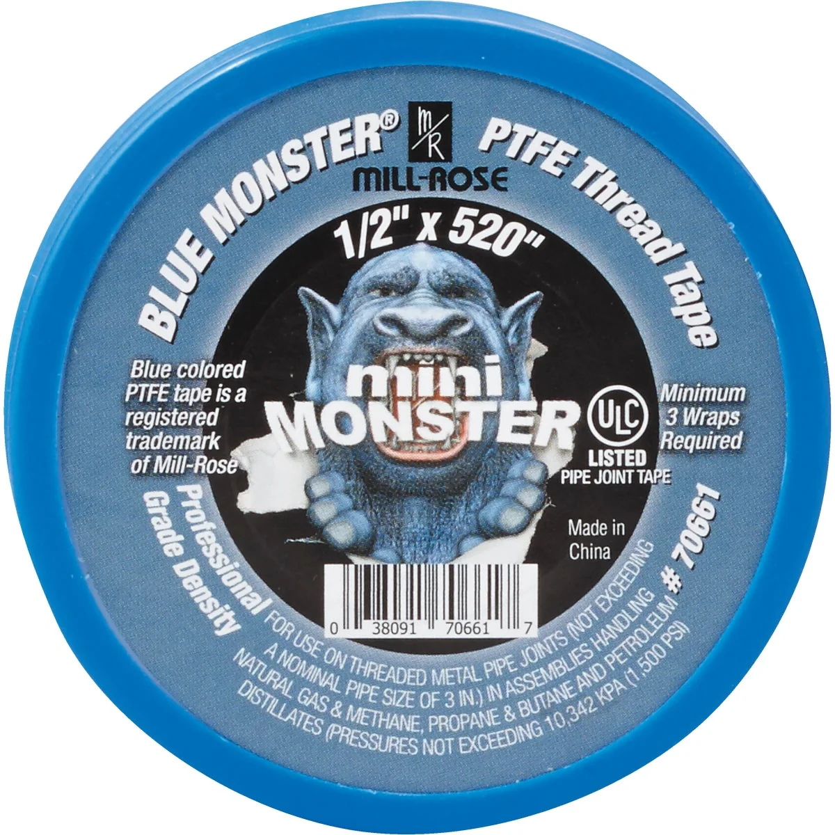 Authentic BLUE MONSTER 1 2 In. x 520 In. Blue Thread Seal Tape Superior