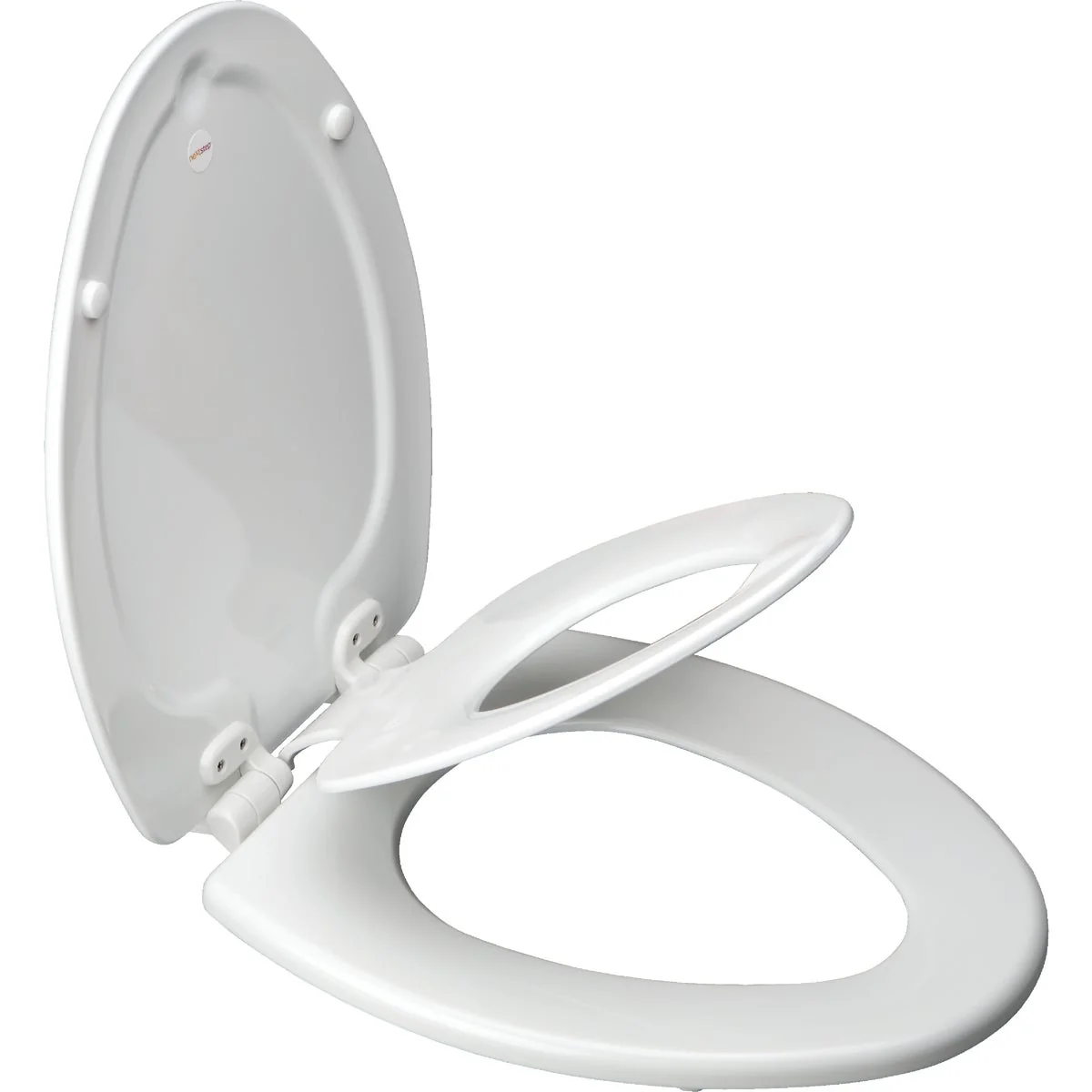 Certified Mayfair NextStep2 Elongated Closed WhisperClose White Enameled Wood Toilet Seat Relaxed