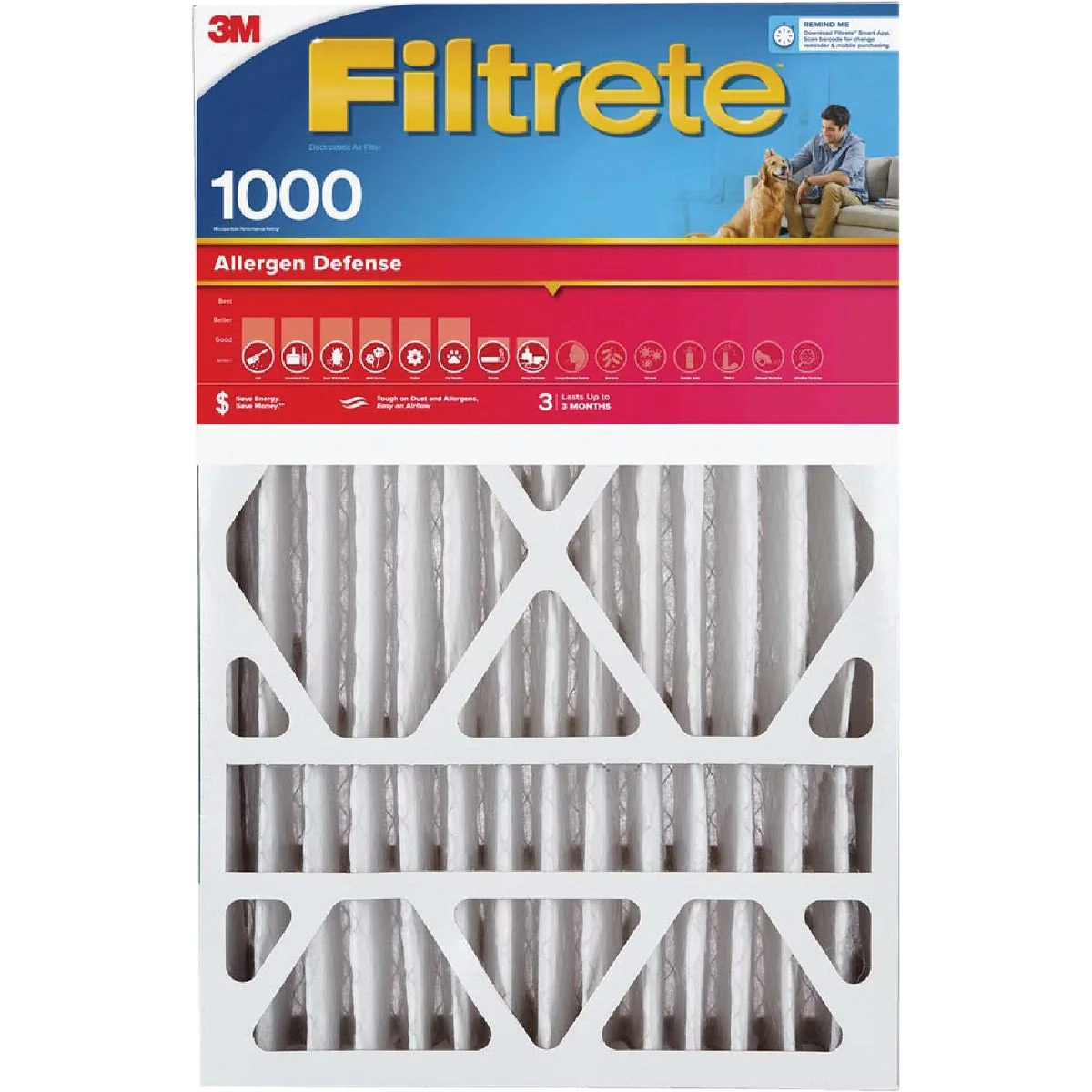 Classic 3M Filtrete 20 In. x 25 In. x 1 In. Allergen Defense 1000 1085 MPR Furnace Filter 2-Pack Fashionable