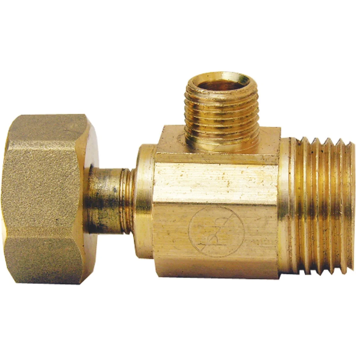 Verified Lasco 1 2 In. IP Inlet x 1 2 In. IP Outlet x 1 4 In. C Outlet Brass Extender Tee Natural