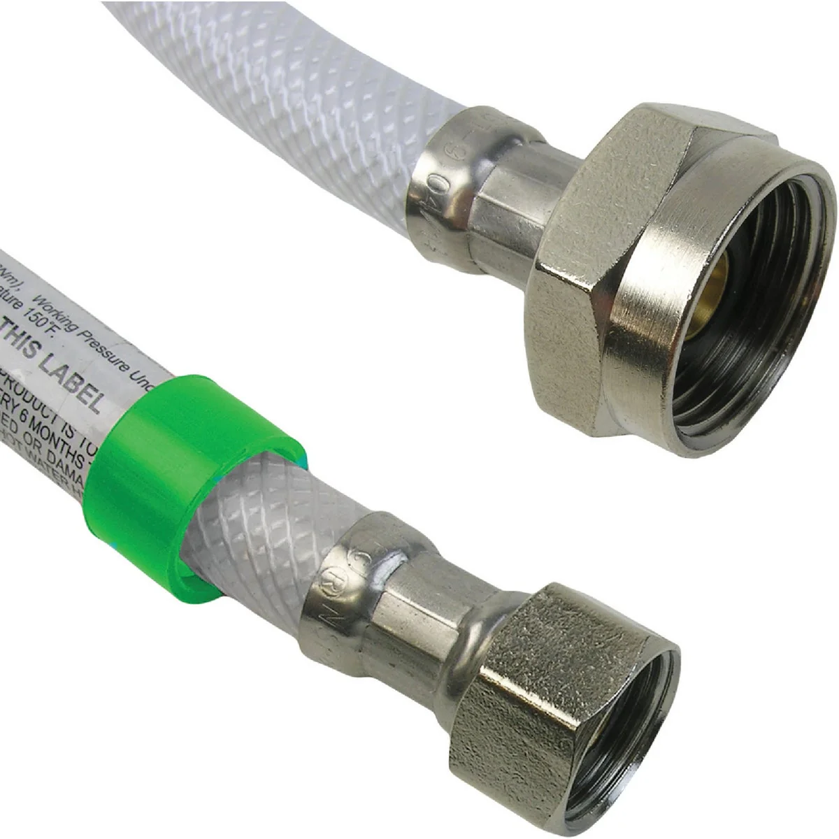 Green Lasco 1 2 In. FIP x 7 8 In. BC x 16 In. L Poly Braided Vinyl Toilet Connector Minimalist
