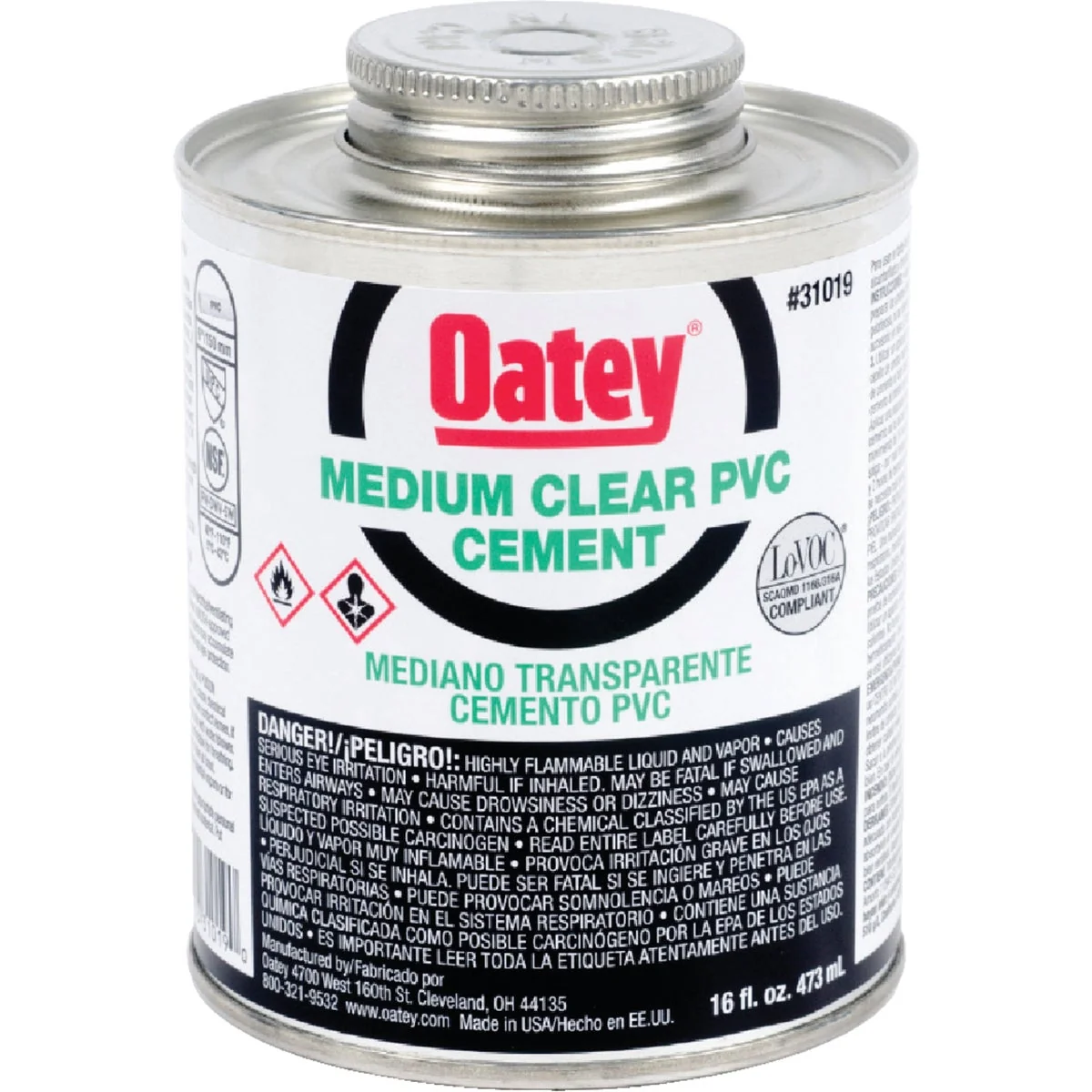 Specialty Oatey 1 Pt. Medium Bodied Clear PVC Cement Sustainable