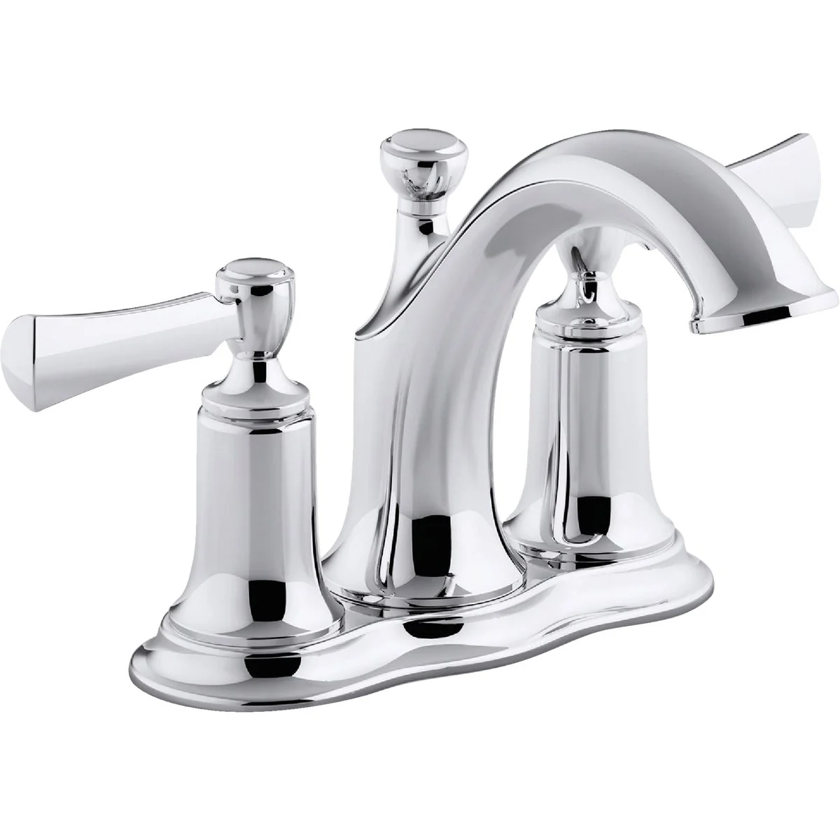 Carefully Designed Kohler Elliston Chrome 2-Handle Lever 4 In. Centerset Bathroom Faucet with Pop-Up Safe