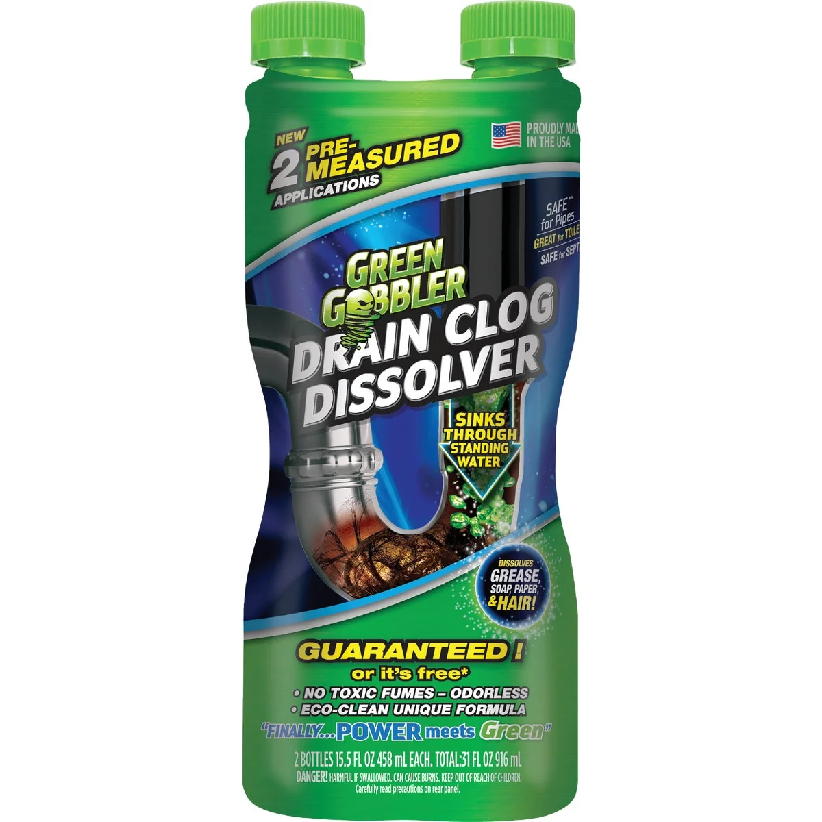 Fine Crafted Green Gobbler Dissolve 31 Oz. Gel Drain Opener 2-Pack Elegant