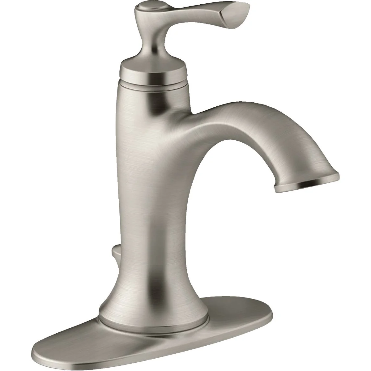 Solid Kohler Elliston Brushed Nickel 1-Handle Lever 4 In. Centerset Bathroom Faucet with Pop-Up Quality