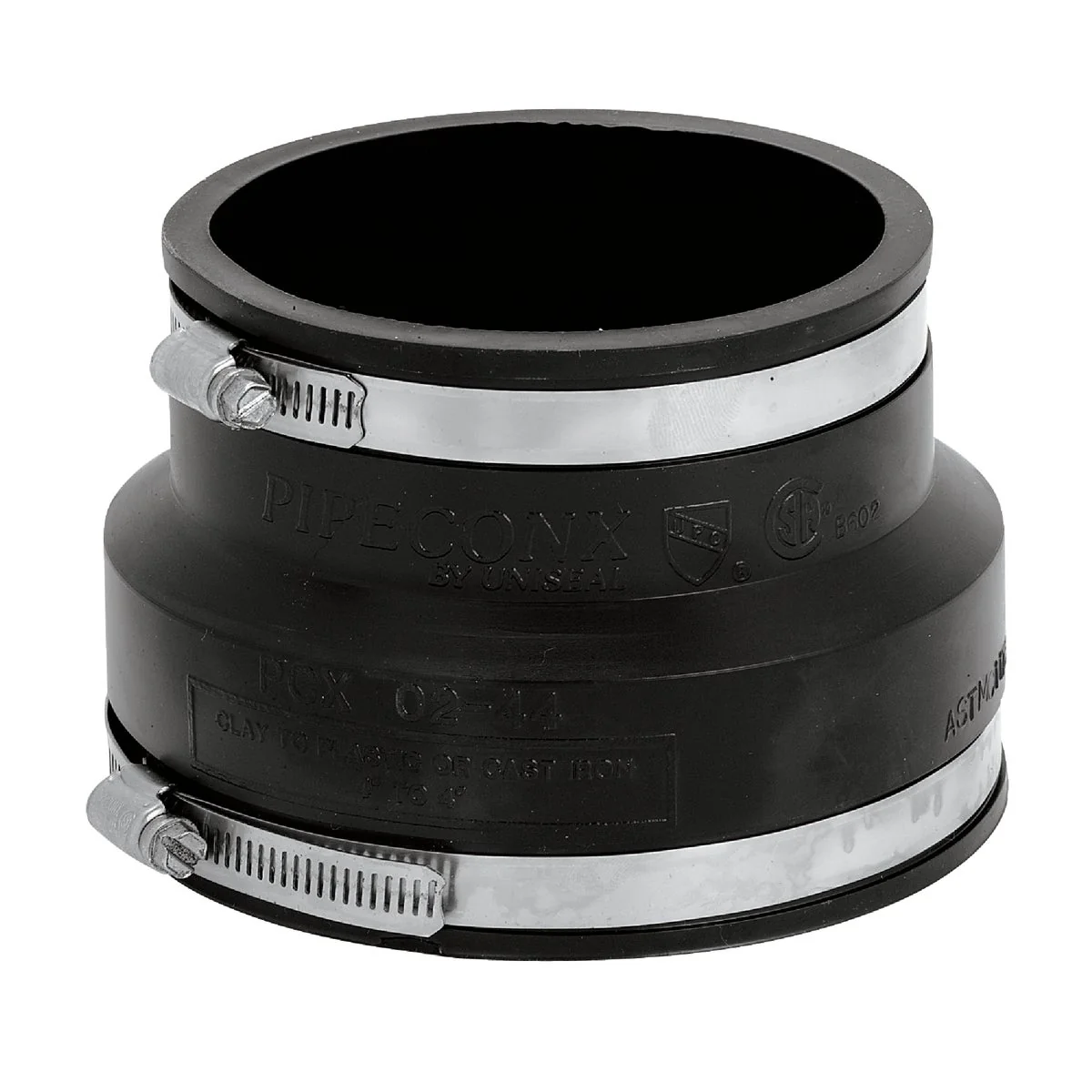 Soft Fernco 4 In. x 4 In. Clay to Cast Iron or Plastic Reducing PVC Coupling Authentic