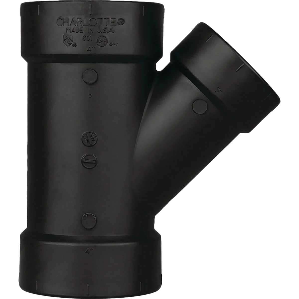 Consistent Charlotte Pipe 3 x 3 x 1-1 2 In. Hub x Hub x Hub Reducing ABS Wye Innovative