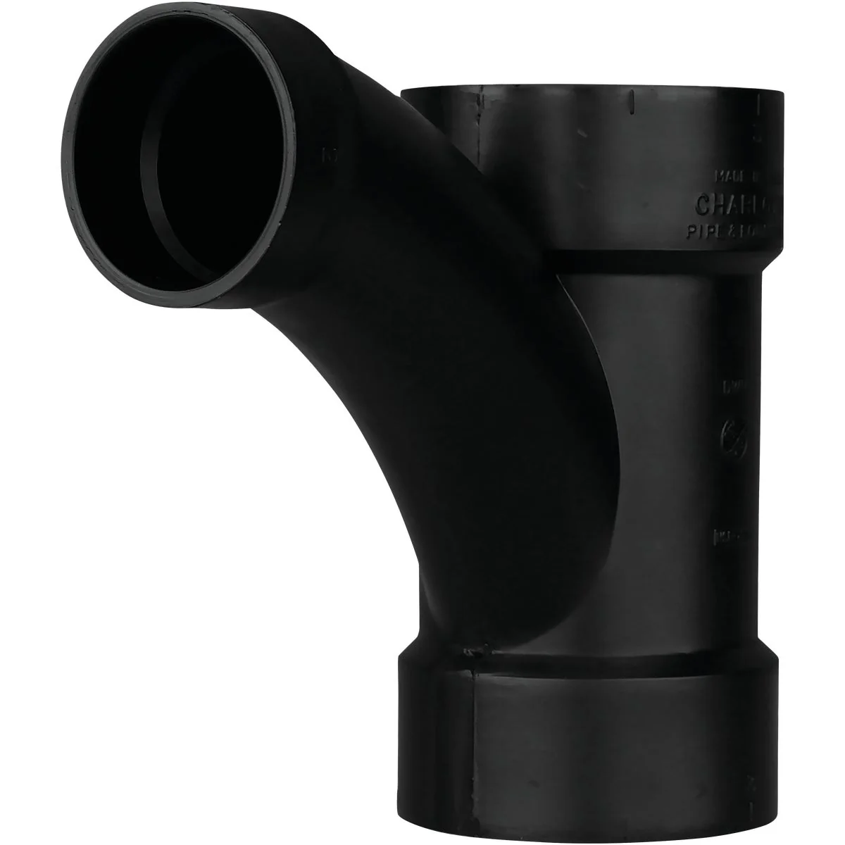 Prestigious Charlotte Pipe 3 x 3 x 2 In. Hub x Hub x Hub Reducing Long Turn ABS Wye Official