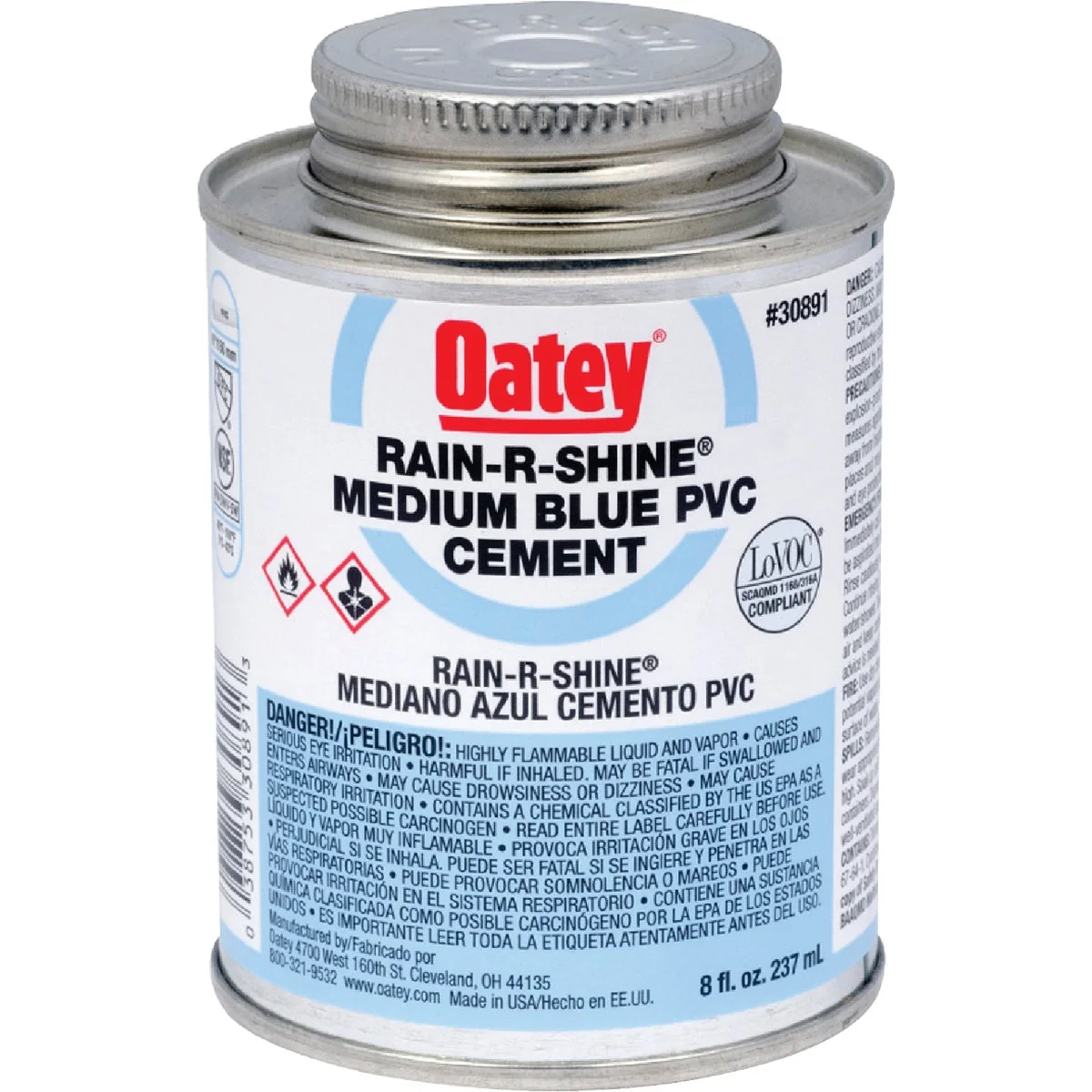 Casual Oatey Rain-R-Shine 8 Oz. Medium Bodied Blue PVC Cement Artisan