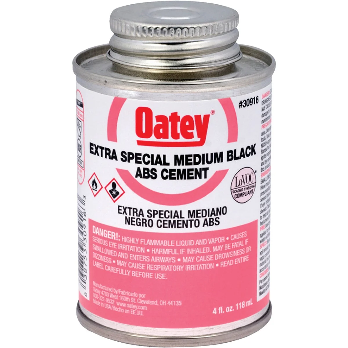 Consistent Oatey 4 Oz. Medium Bodied Black Extra Special ABS Cement Expertly Made