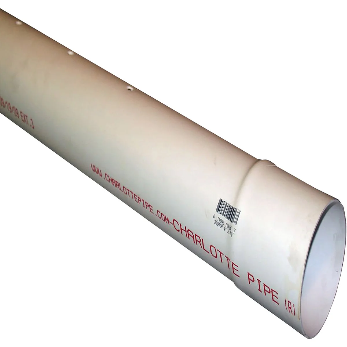Verified Charlotte Pipe 4 In. x 10 Ft. Perforated PVC Drain and Sewer Pipe Belled End 3-Row Lightweight