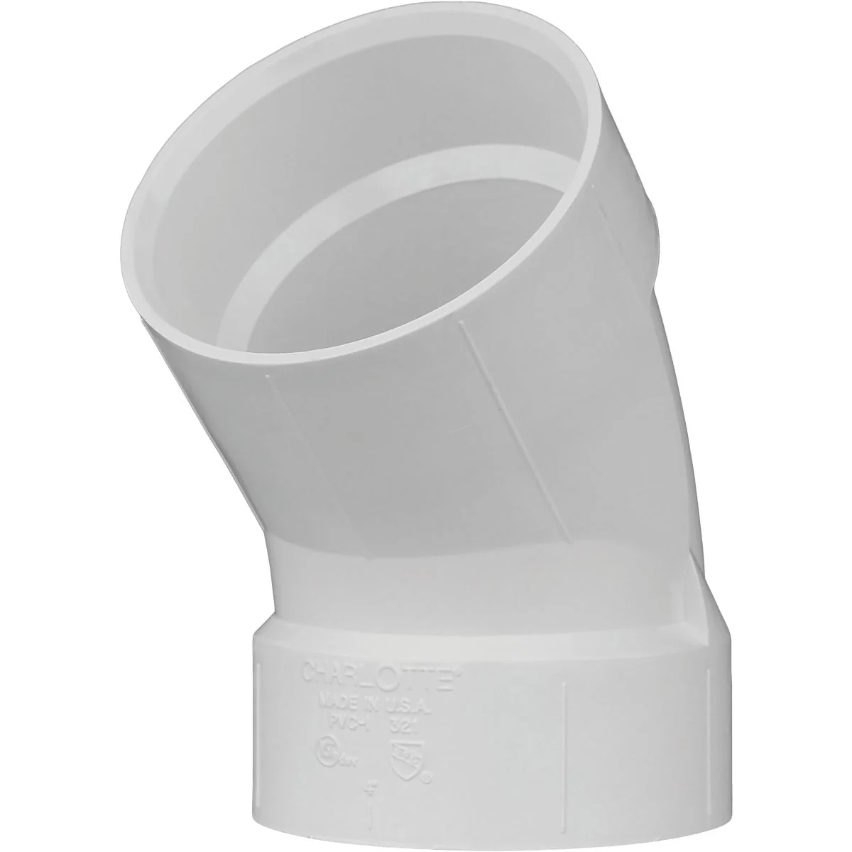 Healthy Charlotte Pipe 3 In. Schedule 30 45 Deg. DWV PVC Elbow 1 8 Bend Traditional