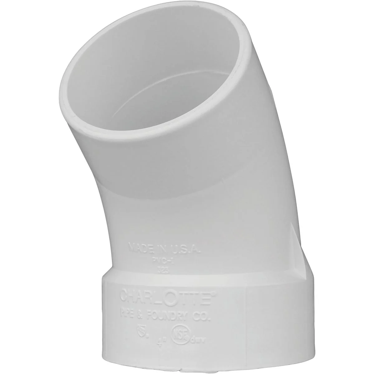 Eco-Friendly Charlotte Pipe 3 In. Schedule 30 45 Deg. DWV PVC Street Elbow 1 8 Bend Exclusive