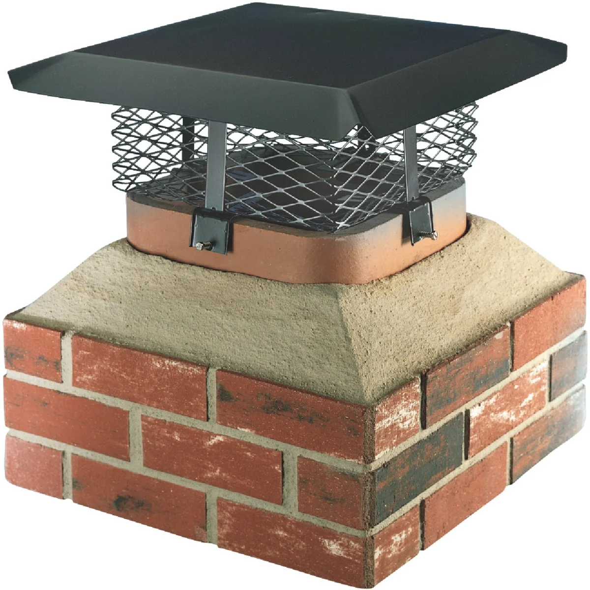 Practical Shelter Adjustable Black Galvanized Steel Single Flue Chimney Cap Healthy