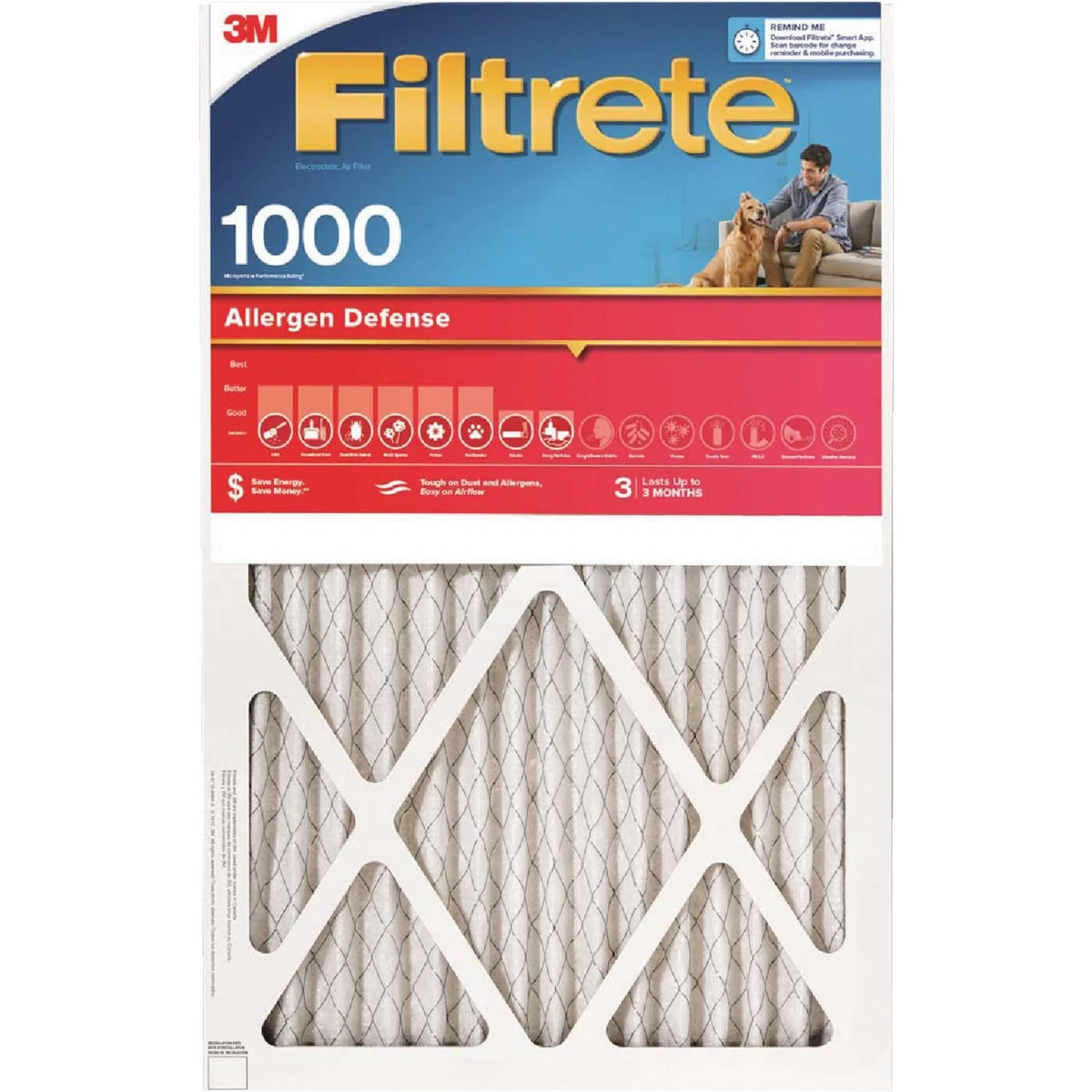 Responsible 3M Filtrete 18 In. x 24 In. x 1 In. Allergen Defense 1000 1085 MPR Furnace Filter Fine