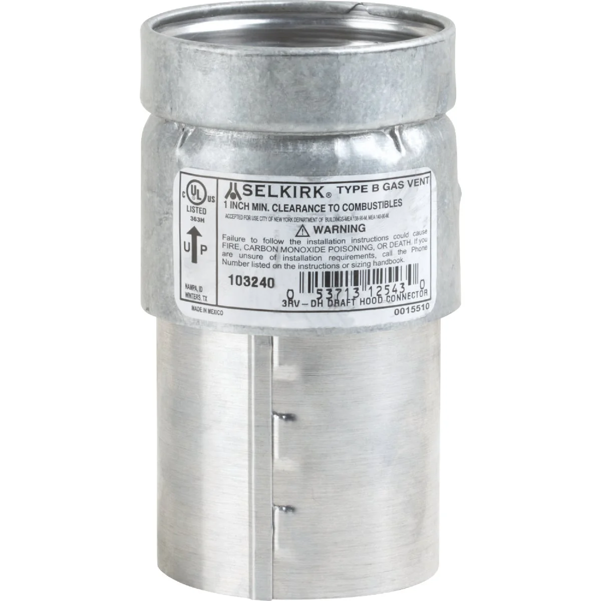 Top-Quality SELKIRK RV 4 In. Draft Hood Connector Safe