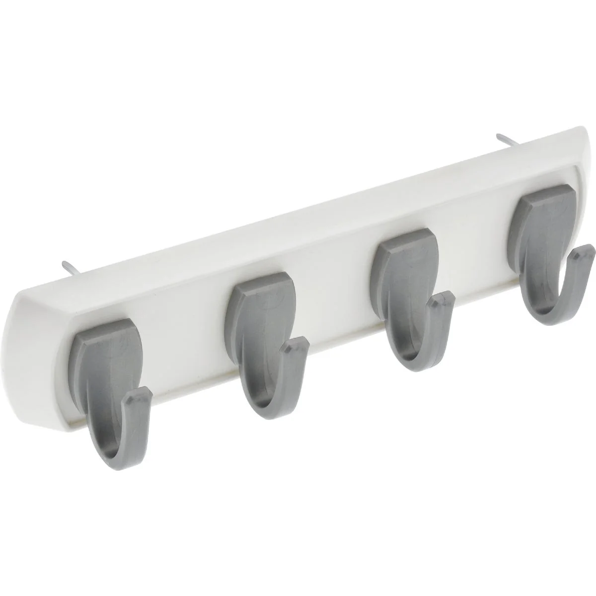 Solid Hillman High and Mighty 5 Lb. Capacity White Key Rail with Silver Hooks Versatile