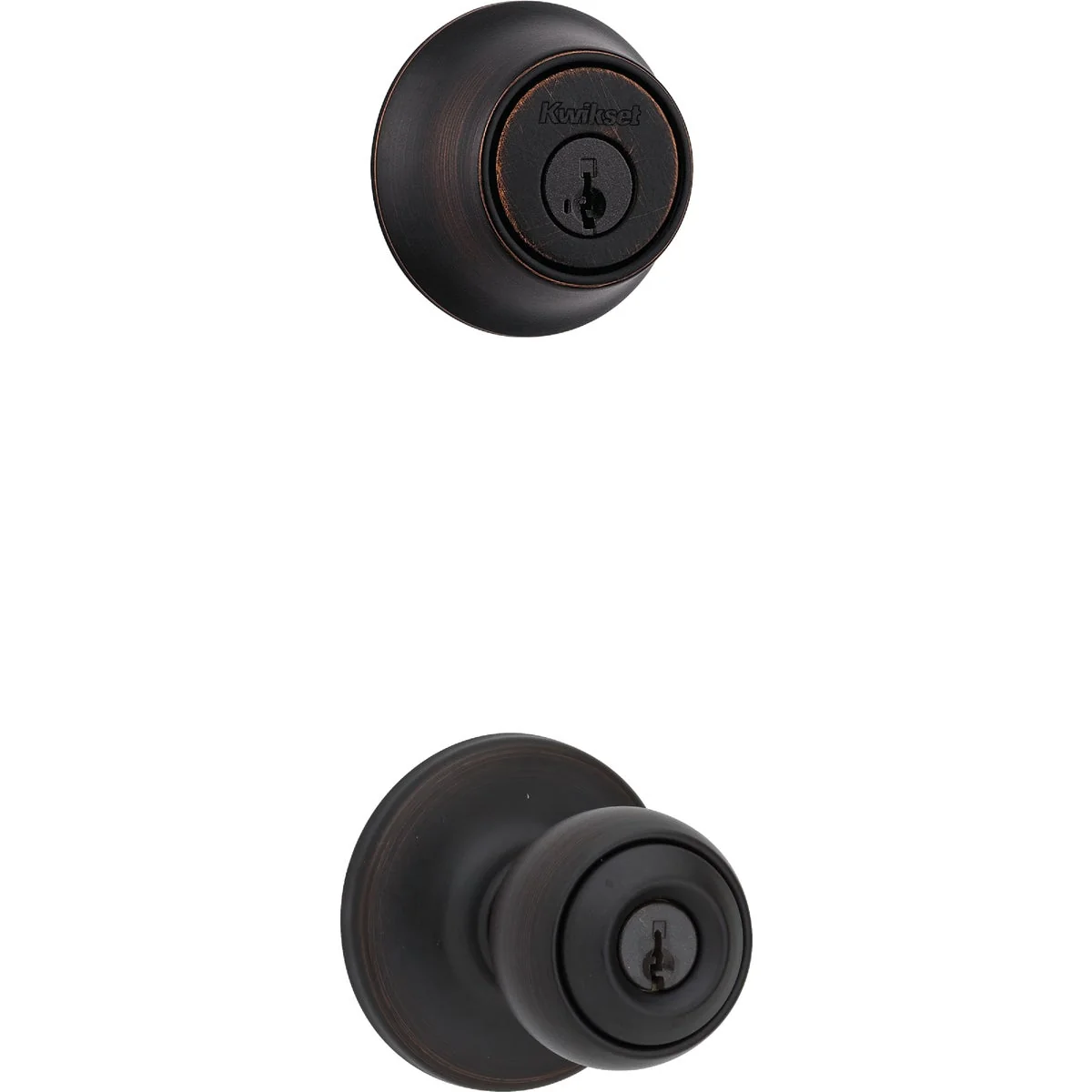Verified Kwikset Polo Venetian Bronze Deadbolt and Door Knob Combo Artisan