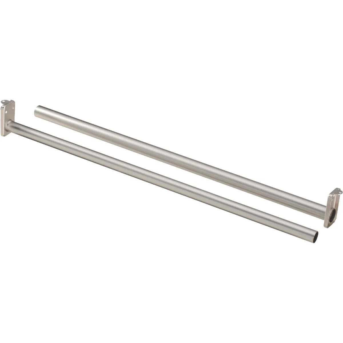 Expertly Made National 72 In. To 120 In. Adjustable Closet Rod Satin Nickel Secure
