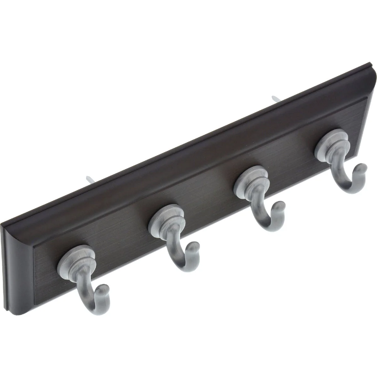 Solid Hillman High and Mighty 10 Lb. Capacity Black Key Rail with Silver Hooks Easy-to-Use