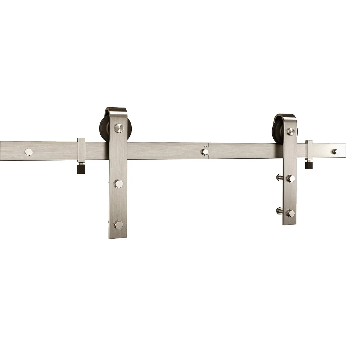 Unique National 928 72 In. Satin Nickel Classic Interior Barn Door Kit 2-Piece Environmentally Friendly
