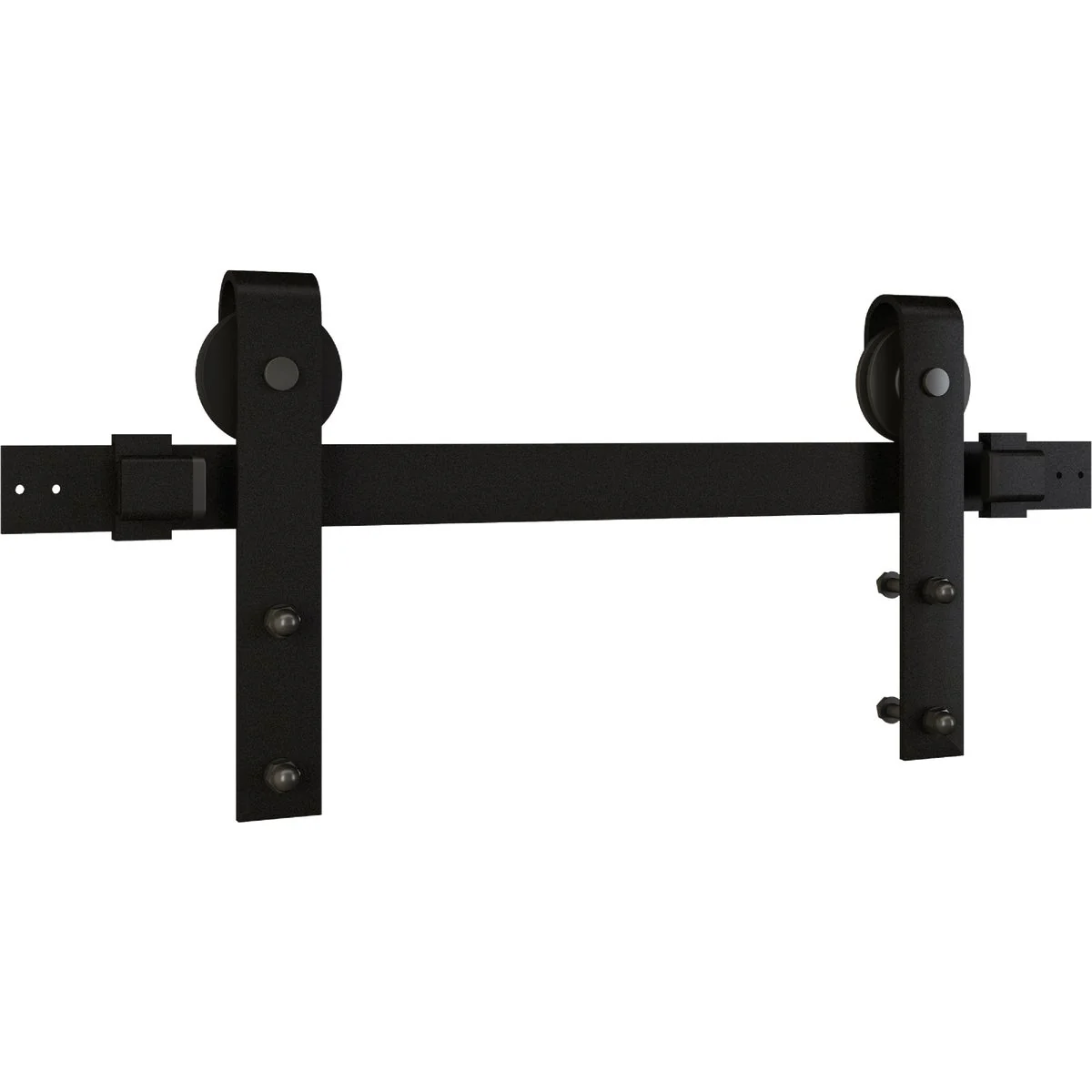 Durable National 927 72 In. Matte Black Designer Interior Barn Door Kit with Soft Close Pure